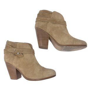 Rag & Bone Harrow Suede Bootie Tan Size 37.5 Wrap Around Boho